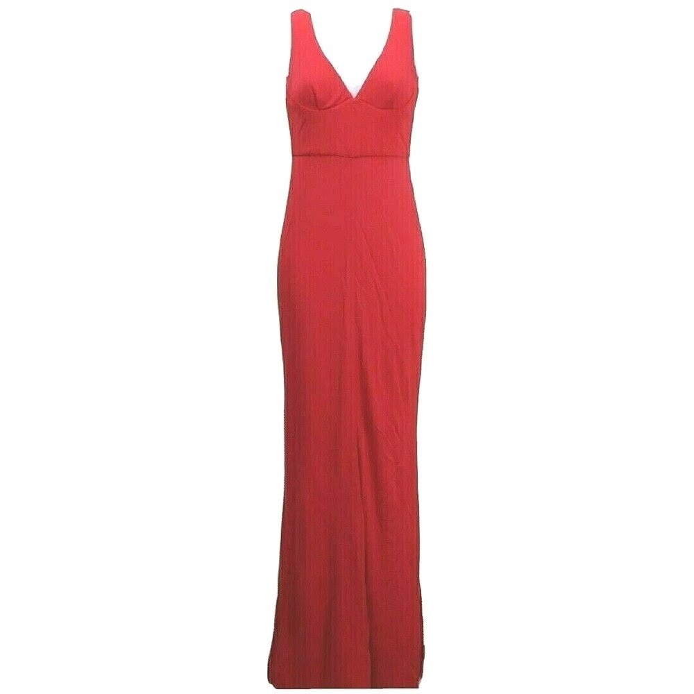 abs by Allen Schwartz Gown Maxi Dress Red Maxi Sleeveless V-Neck Event Formal XS